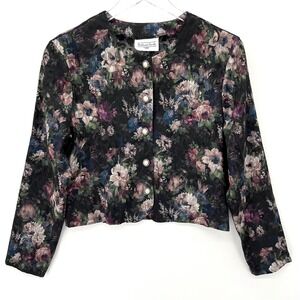 Vintage Brittany Nicole Floral Jacket Size M Dark Romantic‎ Fairy Grunge Regency